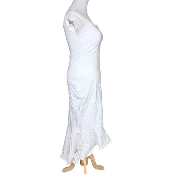 NWOT Lulus How Much I Care Ivory Off-the-Shoulder Midi Dress M Wedding Bridal - Picture 6 of 14